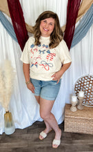 Load image into Gallery viewer, American Flag Bow Comfort Colors Graphic Tee
