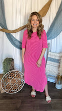Load image into Gallery viewer, Fuchsia Ribbed Midi Dress
