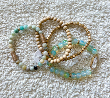 Load image into Gallery viewer, Mint Beaded Bracelet Stack
