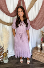 Load image into Gallery viewer, Lavender Textured Midi Dress
