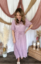 Load image into Gallery viewer, Lavender Textured Midi Dress
