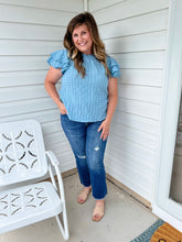 Load image into Gallery viewer, Hannah Textured Top // Light Blue
