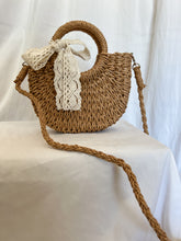Load image into Gallery viewer, Khaki Straw Crossbody Bag
