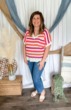 Load image into Gallery viewer, Marissa Scalloped Stripe Knit Top
