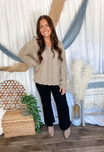 Load image into Gallery viewer, Mocha Eyelet Knit Sweater
