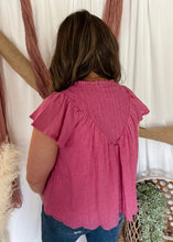 Load image into Gallery viewer, Nellie Magenta Pin Tuck Blouse
