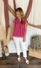 Load image into Gallery viewer, Nellie Magenta Pin Tuck Blouse
