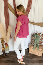 Load image into Gallery viewer, Nellie Magenta Pin Tuck Blouse
