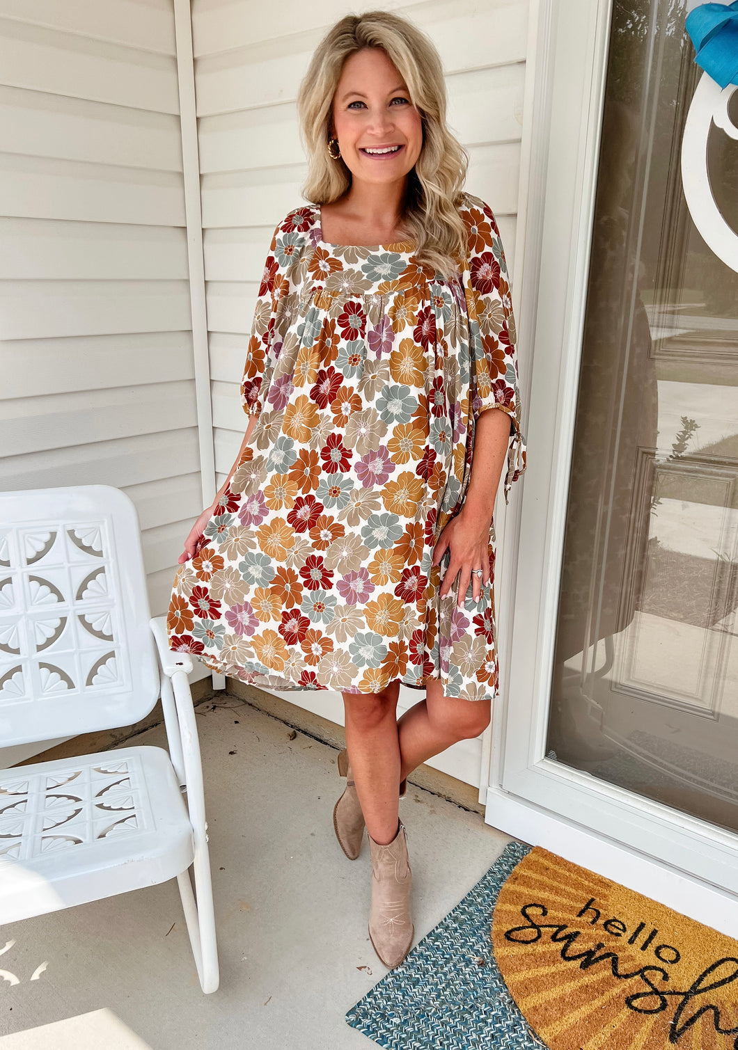 Claire Earthy Floral Dress
