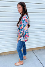 Load image into Gallery viewer, Elora Teal Floral Top
