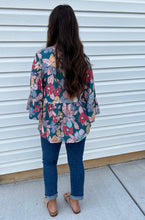 Load image into Gallery viewer, Elora Teal Floral Top

