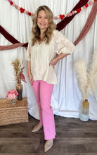 Load image into Gallery viewer, Pink Wide Leg Stretch Pants
