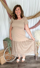 Load image into Gallery viewer, Taupe Eyelet Midi Dress
