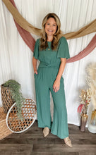 Load image into Gallery viewer, Dark Teal Belted Jumpsuit
