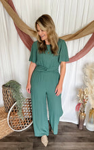 Load image into Gallery viewer, Dark Teal Belted Jumpsuit
