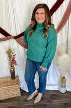 Load image into Gallery viewer, Celia Teal Mock Neck Sweater
