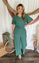 Load image into Gallery viewer, Dark Teal Belted Jumpsuit
