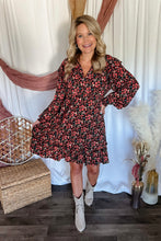 Load image into Gallery viewer, Kennedy Black Floral Dress

