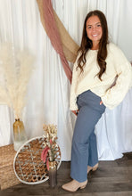Load image into Gallery viewer, Cream Textured Flared Sleeve Sweater

