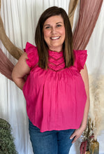 Load image into Gallery viewer, Hot Pink Ruffle Top
