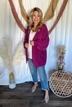 Load image into Gallery viewer, Berry Pearl Sleeve Cardigan
