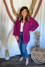 Load image into Gallery viewer, Berry Pearl Sleeve Cardigan
