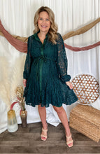 Load image into Gallery viewer, Emerald Teal Lace Dress
