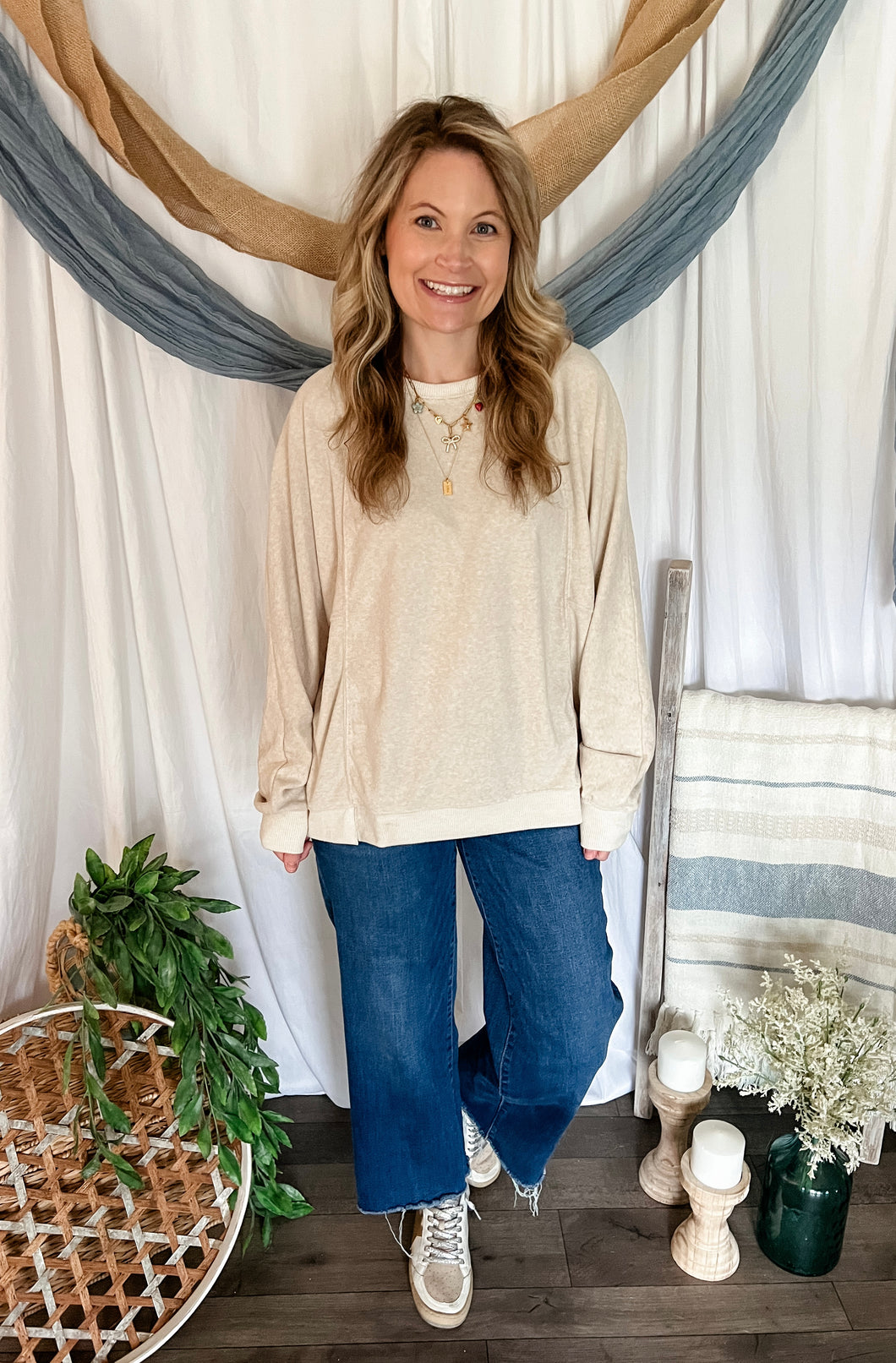 Natalie Cozy Soft Sweatshirt // Oatmeal