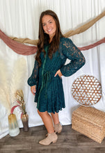 Load image into Gallery viewer, Emerald Teal Lace Dress
