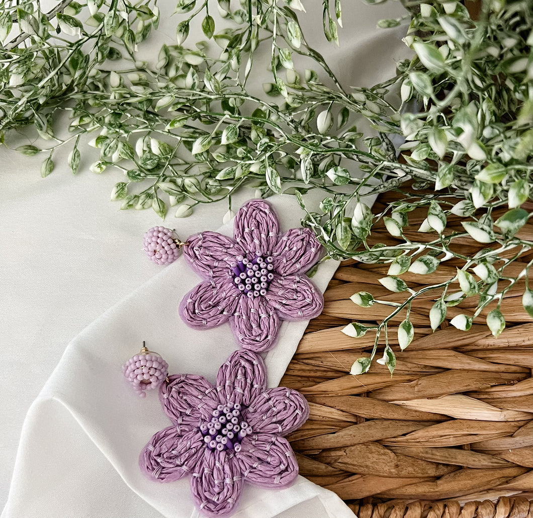Lavender Flower Earring