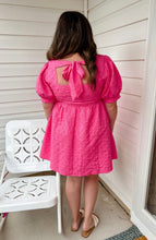 Load image into Gallery viewer, Fuchsia Textured Babydoll Dress
