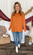 Load image into Gallery viewer, Lena Cable Knit Sweater // Pumpkin
