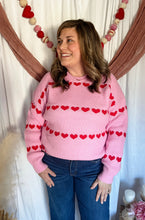 Load image into Gallery viewer, Hearts &amp; Stripes Sweater
