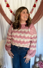 Load image into Gallery viewer, Stitched With Love Wavy Striped Sweater
