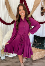 Load image into Gallery viewer, Plum Button Down Dress
