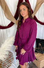 Load image into Gallery viewer, Plum Button Down Dress
