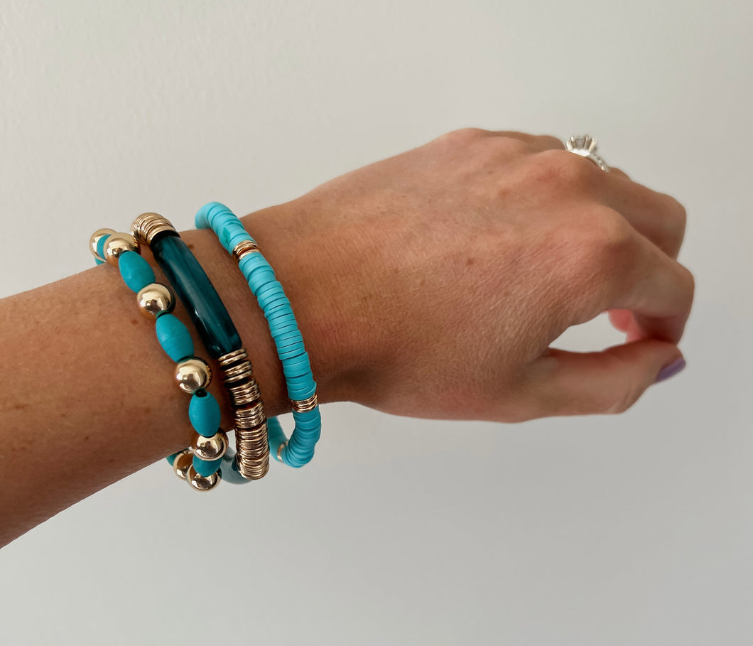 Jordyn Bracelet Stack // Turquoise