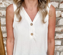 Load image into Gallery viewer, Cream Ribbed Tank Top
