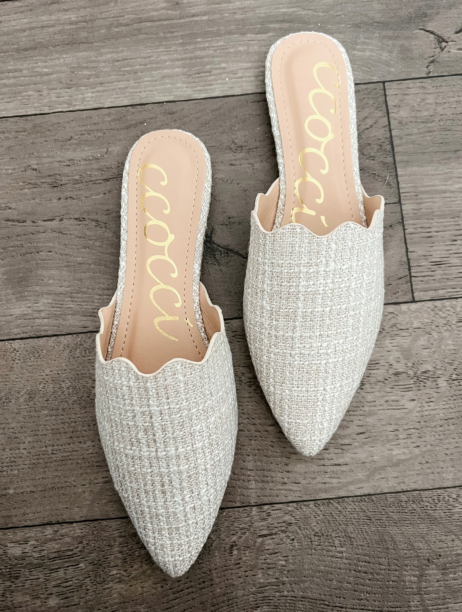 Scalloped Mules Bleu Boutique