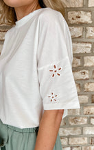 Load image into Gallery viewer, White Eyelet Sleeve Top

